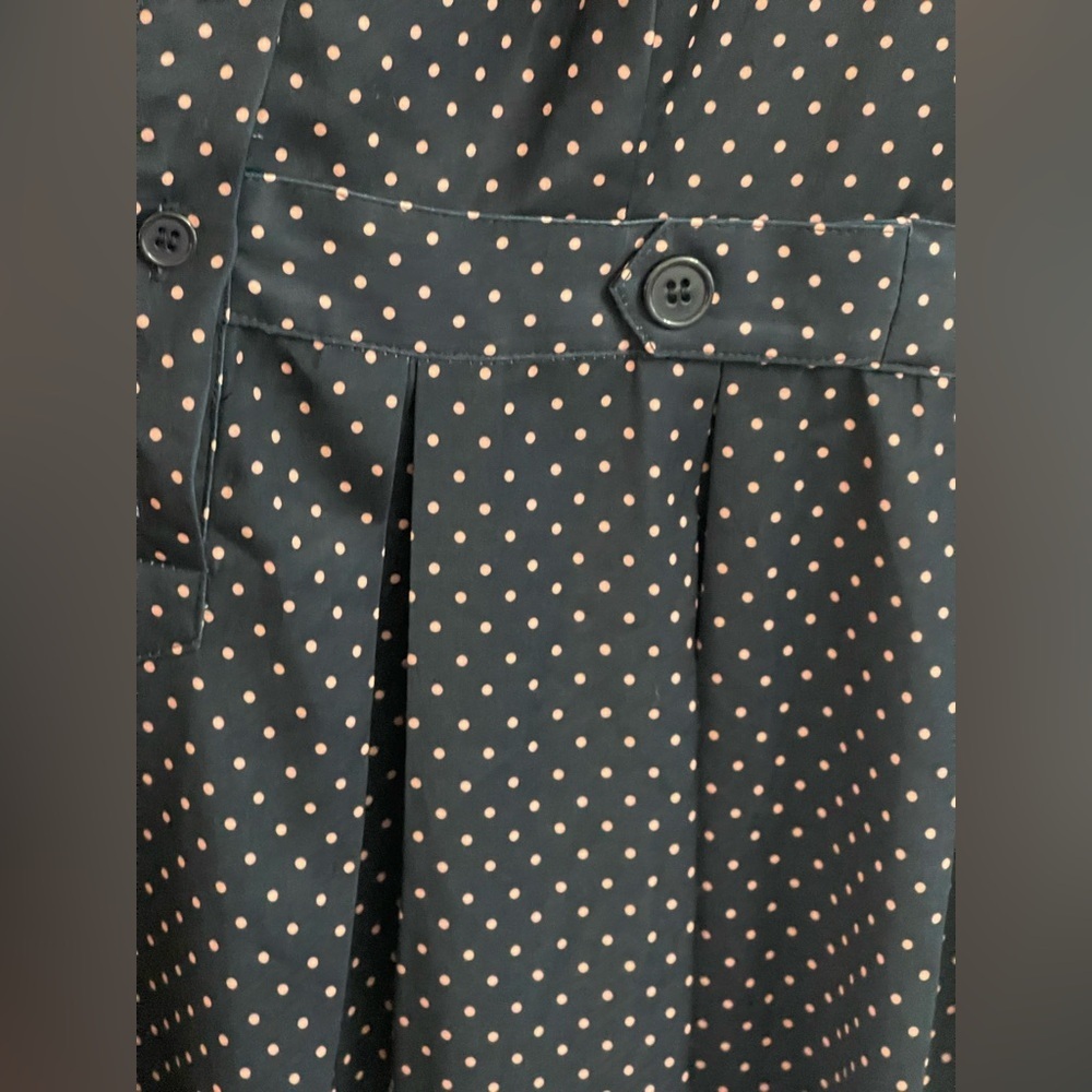 Eloquii Navy Polka Dot Long Sleeve Dress Tie Accents Classy Size 16 - Picture 9 of 15